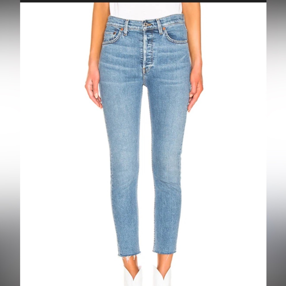 Re/Done Classic Blue Ankle Cropped Jeans